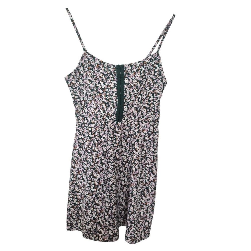 As U Wish Green Floral Mini Dress with Adjustable Straps Size Medium